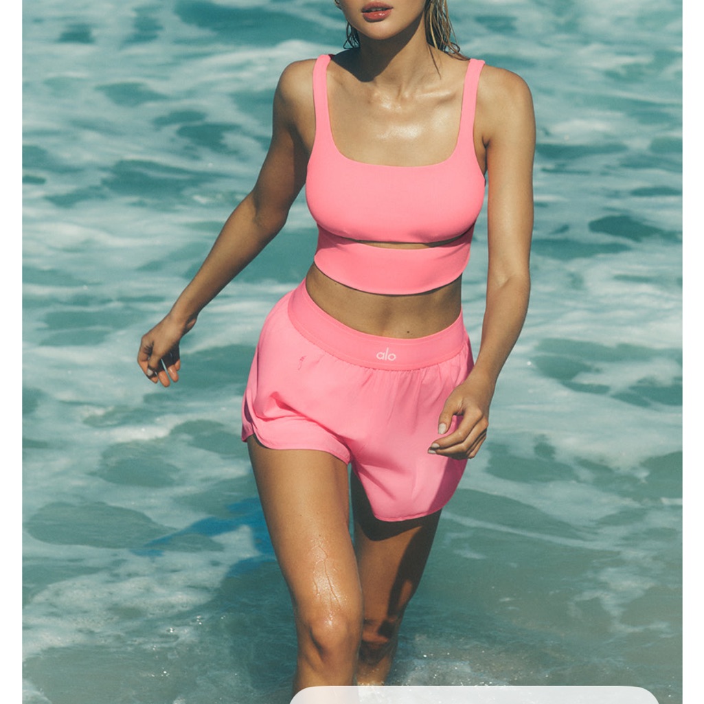 New Pink Alo Yoga Match Point Short
